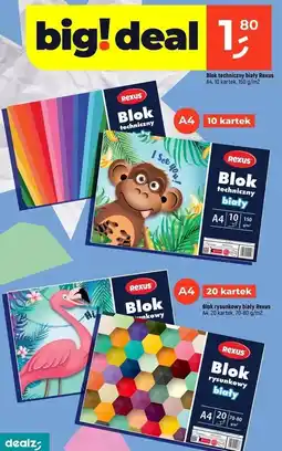 Dealz Blok rysunkowy a4 20 kartek biały Rexus oferta