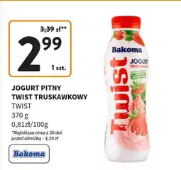 Intermarche Jogurt pitny Twist truskawkowy Bakoma oferta
