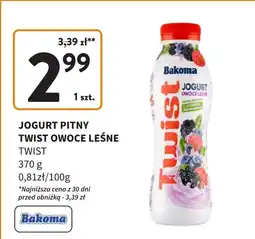 Intermarche Jogurt pitny Twist owoce leśne Bakoma oferta