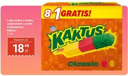 Biedronka Lody wodne o smaku cytrynowym i sorbet truskawkowy Kaktus Nestle oferta