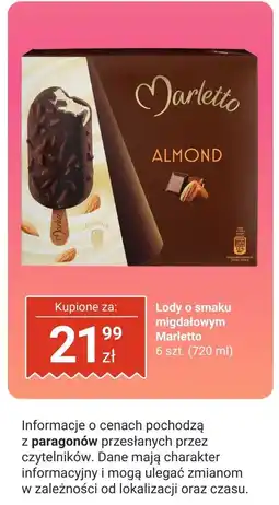 Biedronka Lody o smaku migdałowym Marletto oferta