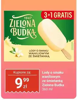 Biedronka Lody o smaku waniliowym ze śmietanką Zielona Budka oferta