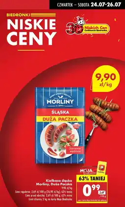 Biedronka Kiełbasa śląska Morliny Duża Paczka oferta