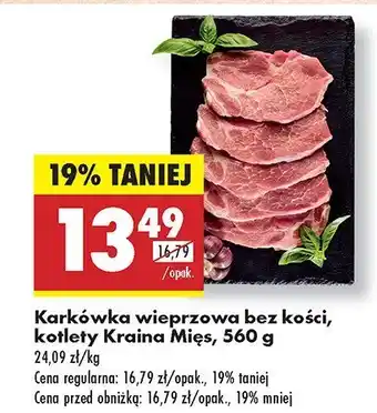 Biedronka Karkówka wieprzowa bez kości, kotlety Kraina Mięs oferta