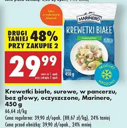 Biedronka Krewetki białe surowe w pancerzu bez głowy oczyszczone Marinero oferta