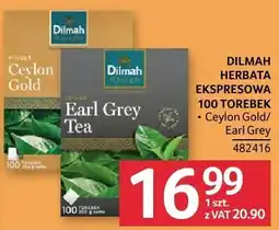 Selgros Herbata Dilmah ekspresowa 100 torebek Ceylon Gold/Earl Grey oferta