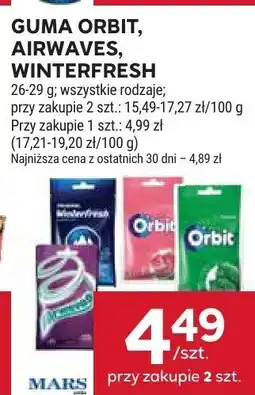 Stokrotka Guma Orbit, Airwaves, Winterfresh Mars oferta