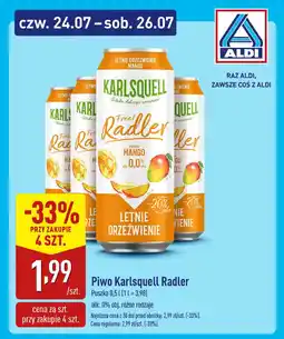 ALDI Piwo Karlsquell Radler oferta