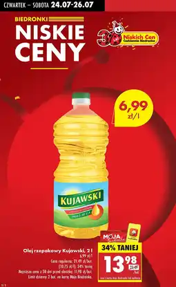 Biedronka Olej rzepakowy 2 l Kujawski oferta