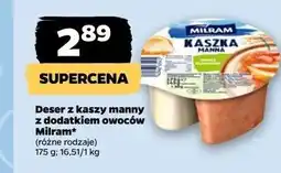 Netto Deser z kaszy manny owoce ogrodowe Milram oferta
