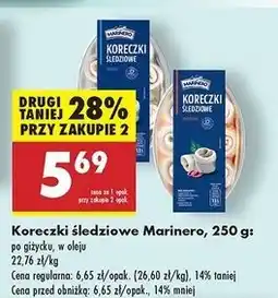 Biedronka Koreczki śledziowe w oleju Marinero oferta