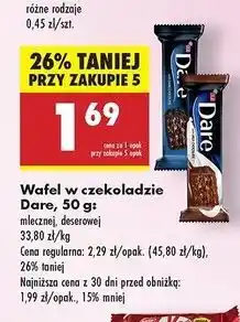 Biedronka Wafelek w czekoladzie mlecznej Eti Dare oferta