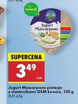 Biedronka Jogurt mascarpone pistacja z ciasteczkami Łowicz 1906 oferta