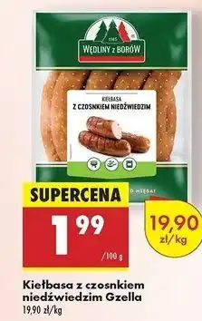 Biedronka Kiełbasa z czosnkiem niedźwiedzim Gzella oferta