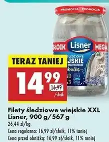 Biedronka Filety śledziowe wiejskie w oleju z cebulką Lisner oferta