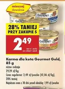 Biedronka Karma dla kota królik Purina Gourmet Gold oferta