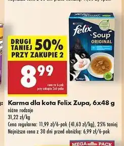 Biedronka Karma dla kota dorsz tuńczyk Purina Felix Soup Original oferta