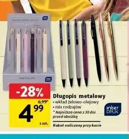 Intermarche Długopis metalowy żelowo-olejowy Interdruk oferta