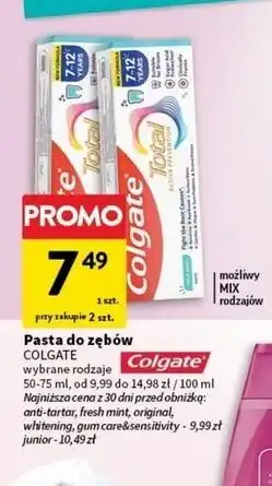 Intermarche Pasta do zębów gum care & sensitivity Colgate Total oferta