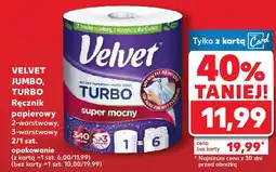 Kaufland VELVET JUMBO, TURBO Ręcznik papierowy oferta