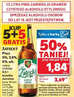 Kaufland ŽATECKÝ Piwo 5%, 3,8%, 0% alk. oferta