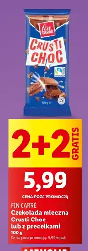Lidl Czekolada mleczna Crusti Choc 2+2 GRATIS Fin Carré oferta
