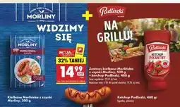 Biedronka Zestaw: kiełbasa Morlińska z szynki Morliny + ketchup Pudliszki Biedronka oferta