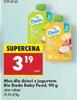 Biedronka Mus dla dzieci z jogurtem Bio Dada Baby Food oferta