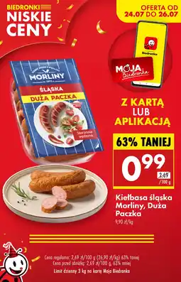 Biedronka Kiełbasa śląska 100 g Morliny oferta