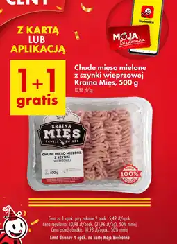 Biedronka Mięso chude mielone z szynki wieprzowej Kraina Mięs oferta