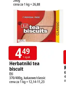 E.Leclerc Herbatniki kakaowe Eti Tea Biscuits oferta