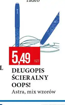 E.Leclerc Długopis ścieralny oops! niebieski Astra oferta
