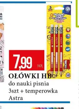 E.Leclerc Ołówki z gumką + temperówka Astra oferta