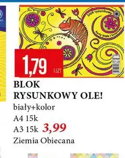 E.Leclerc Blok rysunkowy a3/15 biały + kolor Ziemia Obiecana oferta
