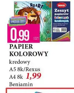 E.Leclerc Papier kolorowy samoprzylepny a4 8 kartek Rexus oferta