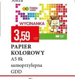 E.Leclerc Papier kolorowy samoprzylepny a5 8k Happy Color oferta