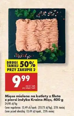 Biedronka Mięso mielone na kotlety z fileta z piersi indyka Kraina Mięs 400 g oferta