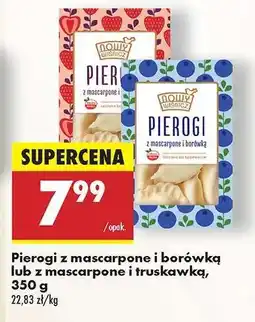Biedronka Pierogi z mascarpone i borówką lub z mascarpone i truskawką, 350 g oferta