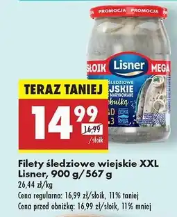 Biedronka Filety śledziowe wiejskie XXL Lisner 900 g / 567 g oferta