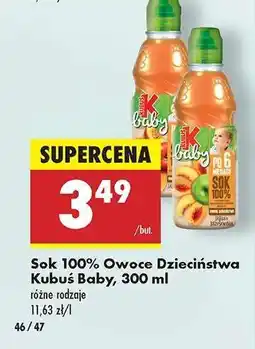 Biedronka Sok 100 % Owoce Dzieciństwa Kubuś Baby 300 ml oferta