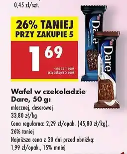 Biedronka Wafel w czekoladzie Dare , 50 g oferta