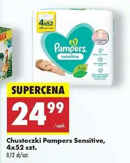 Biedronka Chusteczki Pampers Sensitive 4x52 szt oferta