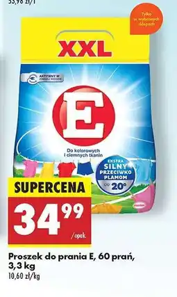 Biedronka Proszek do prania E, 60 prań, 3,3 kg oferta