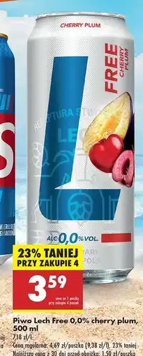Biedronka Piwo Lech Free 0,0% cherry plum, 500 ml oferta