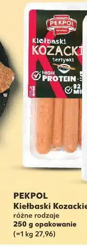 Kaufland Kiełbaski kozackie high protein Pekpol oferta