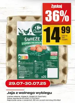 Supeco Jajka z wolnego wybiegu klasa M Carrefour Classic oferta