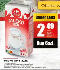 Supeco Mleko UHT 3,2% Carrefour oferta