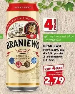 Kaufland Piwo Braniewo Jasne Pełne oferta
