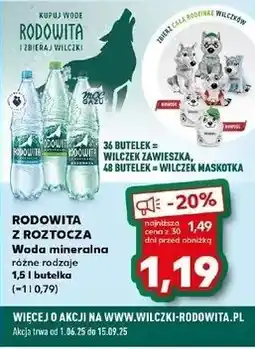 Kaufland Woda delikatnie gazowana Rodowita Z Roztocza oferta