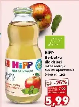 Kaufland Herbatka z melisy sokiem jabłkowym Hipp & Sok oferta